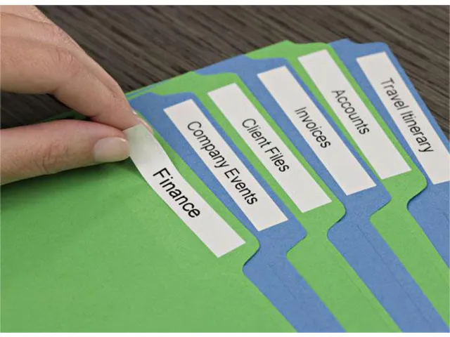 Labeltape Dymo LabelManager D1 polyester 12mm zwart op wit 10 stuks