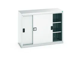 werkplaatskast 1000x1300x550mm 2xStalen bodem RAL7035 front RAL7035