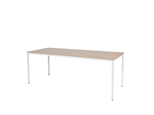 Domino Basic Tafel Vaste Hoogte 2000x800mm Hav/Kers 25mm Wit 4-Poots