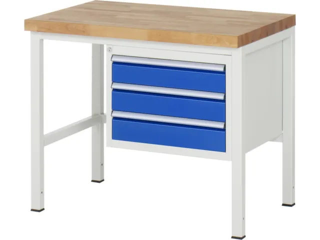 werkbank,HxBxD 840-1040x1000x700mm,beukblad,draagverm. 1250kg,4voeten