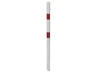 Afzetpaal Ronde Buis Ø 60Mm Om In Te Betonneren Platte Kop Wit/rood - 1