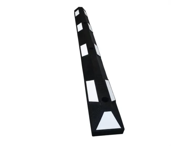 parkeerplaatsbegrenzing,B 1800mm,recyclebaar rubber,zwart/wit