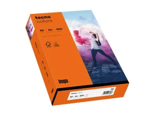 Inapa Tecno colors Gekleurd papier A4 Intens Oranje 80 gram 500 vel
