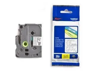 TZe tape voor P-Touch 12 mm, wit op transparant - 1