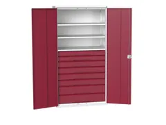 universele kast,HxBxD 2000x1050x550mm,3xStalen bodem,8lade(n)