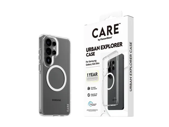 PanzerGlass CARE by Urban Explorer Case Transparent w. White Qi