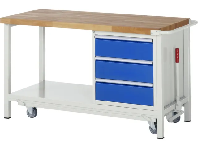 Werkbank 880x1500x700mm Beukenhouten Werkblad 3laden