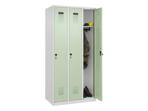 locker,HxBxD 1850x900x500mm,3vak,vak B 300mm,draaigrendel