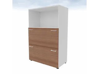 Hangmappenkast Hxbxd 1310x860x450mm 3 Oh Wit Front Noten 2 Laden - 3