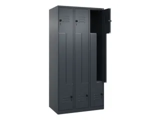 Z-garderobekast,HxBxD 1850x900x500mm,vak B 150/300mm,draaigrendel - 2