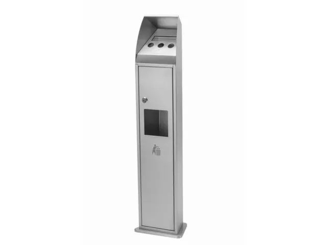 Poubelle avec cendrier acier inoxydable 1000x240x190mm