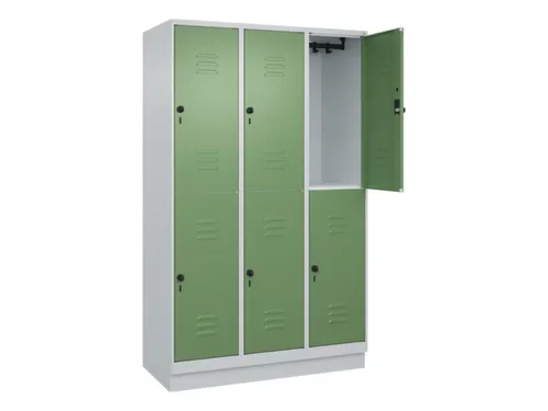 dubbeldekse locker,HxBxD 1950x1200x500mm,3x2vak.,vak B 400mm