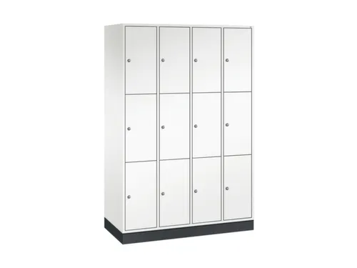lockerkast,HxBxD 1950x1220x500mm,4x3vakken,cil.-slot,sokkel