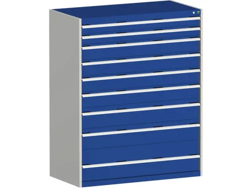 ladekast HxBxD 1600x1300x750mm 9laden zware lasten RAL7035 RAL5010