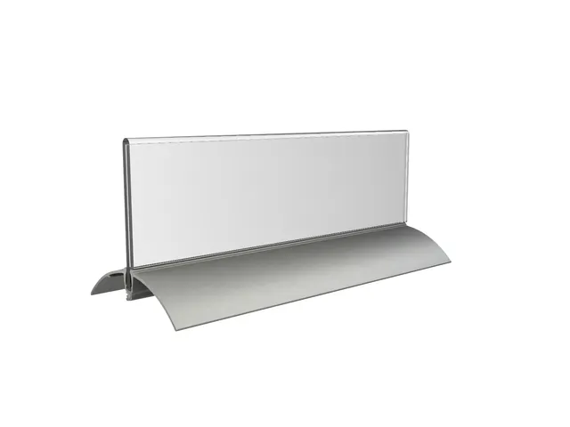 Tafelnaambord Europel 2 61x210mm acryl aluminium