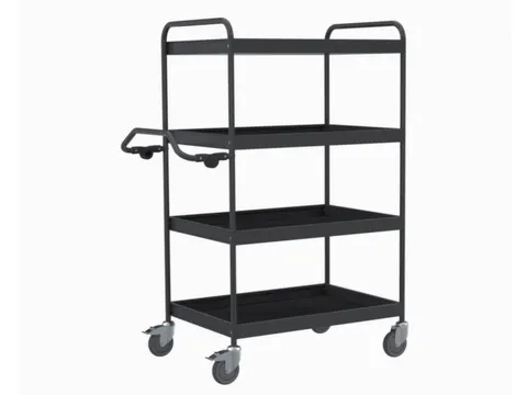 Etagewagen,Draagverm. 200Kg,4Etage(S),Rubberen Mat