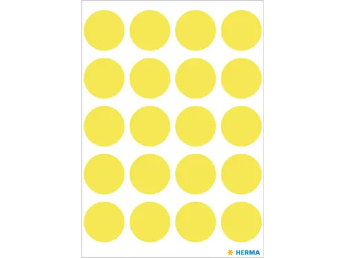 HERMA 1884 Multipurpose etiketten Rond 19mm Fluor Geel 100 stuks