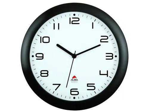 De Alba HORNEW wandklok met stille werking 30cm. Zwart