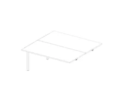 aanbouwtafel,v. benchtafel m. 4-voet,HxBxD 730x1600x1600mm,blad wit