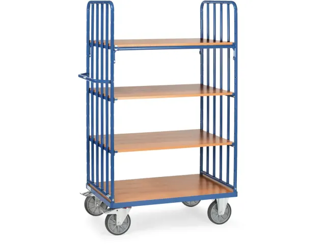 Etagewagens 8311 4 Etages Hout 600kg Laadvlak 1000x600mm Ral5007