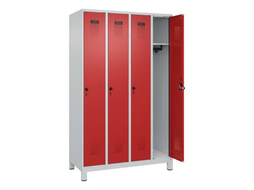 locker,HxBxD 1950x1200x500mm,4vak,vak B 300mm,draaigrendel,voeten