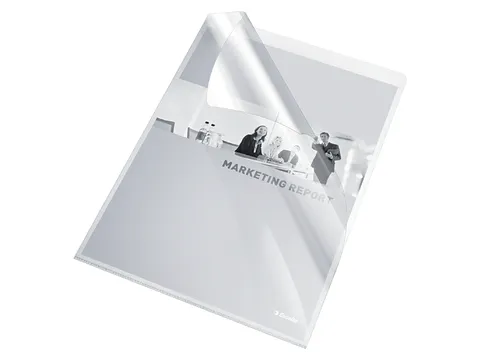 Insteekmap L-model Esselte standaard copy safe 0.11mm PP A4 transparan