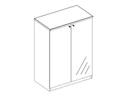 vitrinekast,HxBxD 1545x800x445mm,3xhouten vloer,4 OH,MP-lichtgrijs