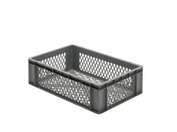 Euronorm-Stapelbak 33l 175x 600x 400mm Wanden/Bodem Opengewerkt Grijs