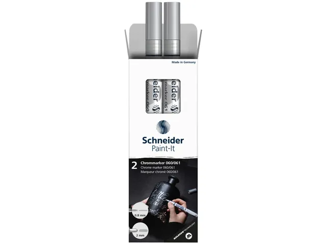 Marqueur Schneider Paint-it 060 - 061 0,8-2mm chromé métallique 2 pi