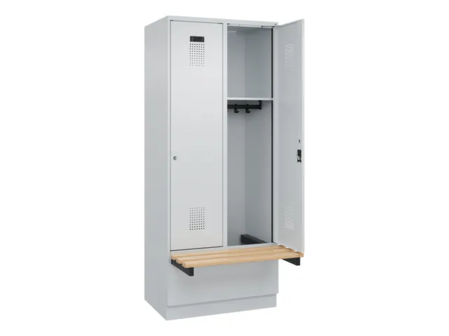 locker met bank,HxBxD 1950x800x815mm,2vak,vak B 400mm,cilinderslot