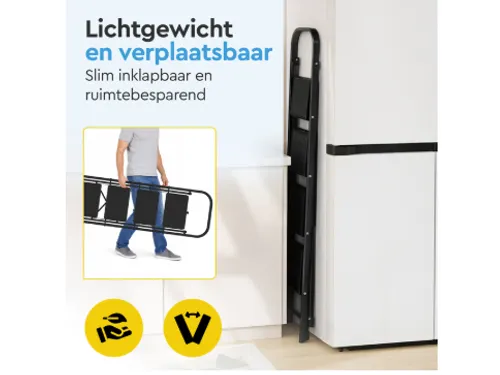 Huishoudtrap BRASQ 4 treden SLM400 zwart