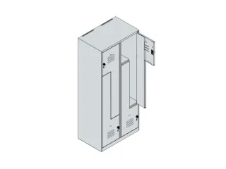 Z-garderobekast,HxBxD 1850x800x500mm,vak B 200/400mm,cil.-slot - 4