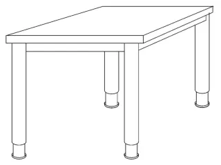 In hoogte verstelbaar bureau,HxBxD 680-760x800x800mm,blad beuken - 4