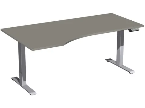 In hoogte verstelbaar bureau in vrije vorm,HxBxD 630-1280x1800x1000mm