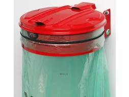 Afvalverzamelaar 120 Liter Wand Plaatstaal Met Deksel Rood