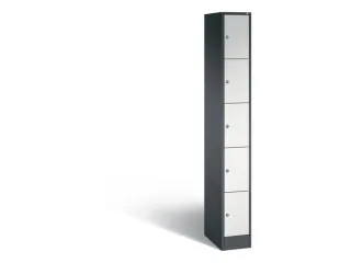 lockerkast,HxBxD 1950x240x480mm,1x5vakken,romp RAL7021,front RAL7035 - 1