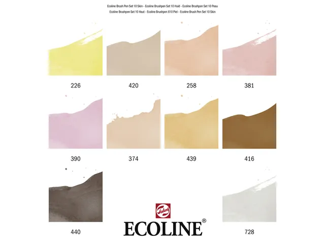Brushpen Talens Ecoline set à 10 stuks huid