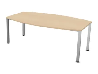 vergadertafel HxBxD 74x200x120/80cm vatvormig NE-esdoorn 4voeten alu - 1