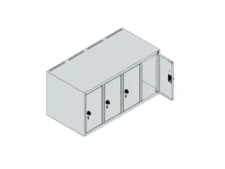 opzetkast,v. locker,4vak.,vak B 250mm,HxBxD 500x1000x500mm,vleugeldeur - 3