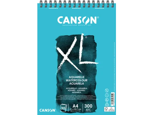 Aquarelblok Canson XL A4 30 vel 300gr spiraal