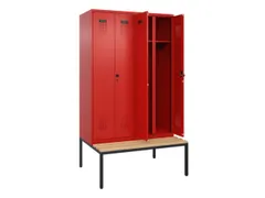 locker met bank,voor scheiding van kleding,HxBxD 2120x1200x815mm,4vak