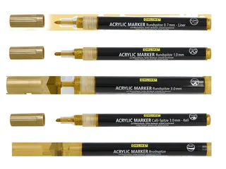 Acrylmarker Online lettering 5 breedtes goud - 3