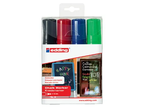 Viltstift Edding 4090 Window Schuin Assorti 4-15mm Etui à 4st