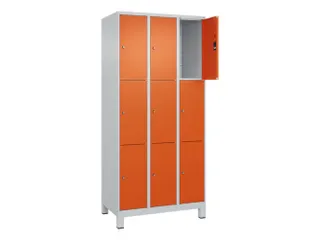 lockerkast,HxBxD 1950x900x500mm,3x3vakken,vak B 300mm,cil.-slot,voeten - 1