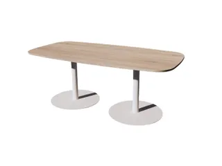 Linesto vergadertafel 200x100 deens ovaal robson eiken 25mm wit - 1