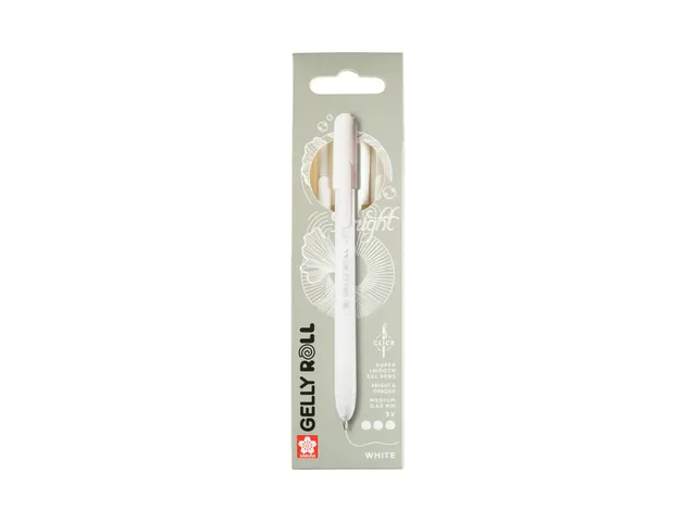 Gelschrijver Sakura Gelly Roll Classic 08 klikfunctie set à 3 wit