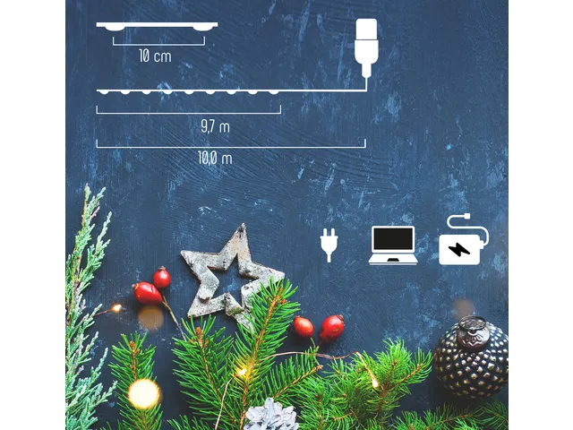Lichtslinger Clauss LED 100 Led's 10m met USB aansluiting 5 volt