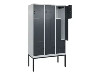 Z-garderobekast,HxBxD 2120x1200x500mm,vak B 200/400mm,draaigrendel - 2