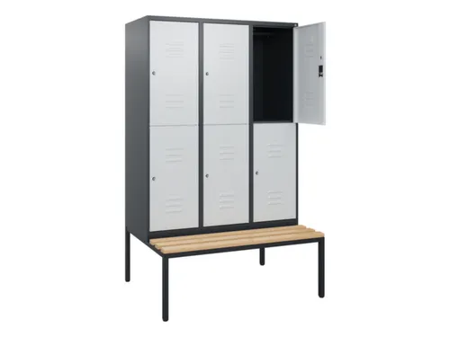Dubbeldekse dekenkist,HxBxD 1950x1200x815mm,3x2vak.,vak B 400mm
