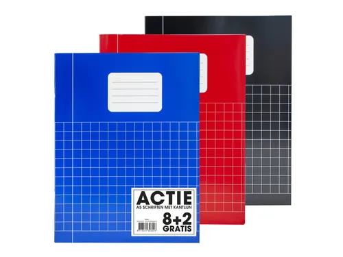 Schrift SOHO Basic A5 ruit 10x10mm 80 pagina's 60gr assorti 8+2 gratis